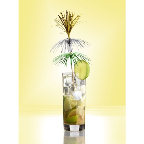 100 Deko-Picker 18 cm farbig sortiert "Feuerwerk" 3-lagig