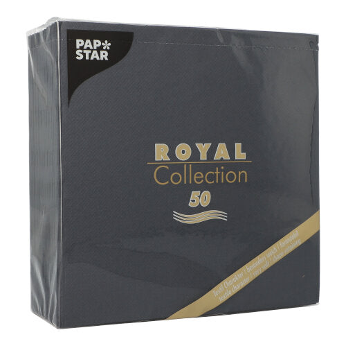 50 Servietten "ROYAL Collection" 1/4-Falz 40 cm x 40 cm schwarz