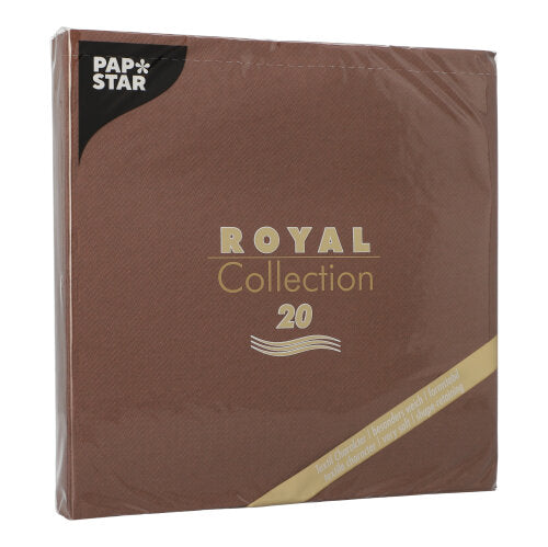 20 Servietten "ROYAL Collection" 1/4-Falz 40 cm x 40 cm braun