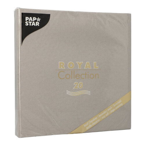 20 Servietten "ROYAL Collection" 1/4-Falz 40 cm x 40 cm grau