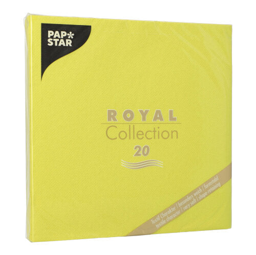 20 Servietten "ROYAL Collection" 1/4-Falz 40 cm x 40 cm limonengrün