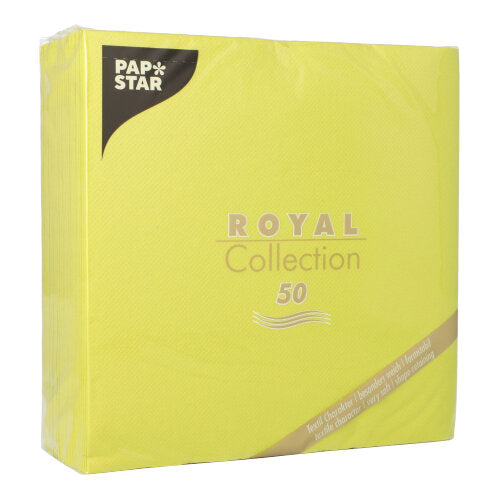 50 Servietten "ROYAL Collection" 1/4-Falz 40 cm x 40 cm limonengrün