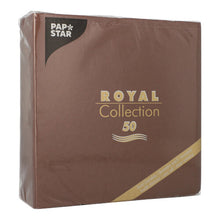 Lade das Bild in den Galerie-Viewer, 50 Servietten &quot;ROYAL Collection&quot; 1/4-Falz 40 cm x 40 cm braun
