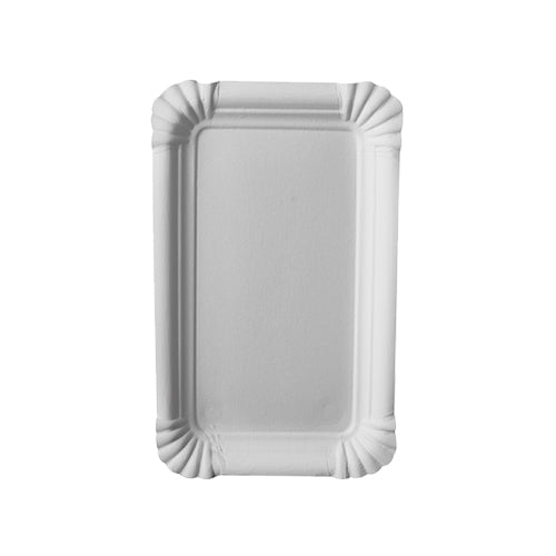 250 Teller, Pappe "pure" eckig 10 cm x 16 cm weiss