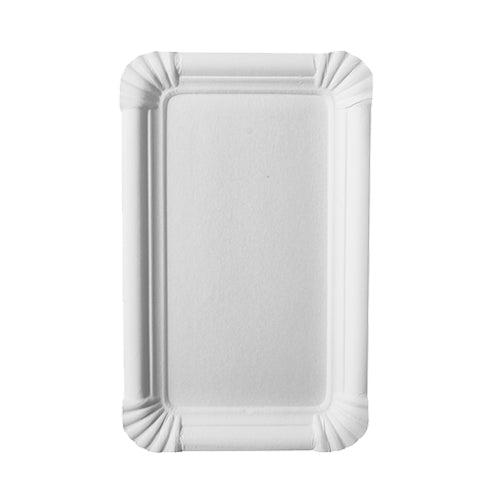 250 Teller, Pappe "pure" eckig 11 cm x 17,5 cm weiss