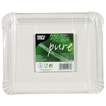 Lade das Bild in den Galerie-Viewer, 250 Teller, Pappe &quot;pure&quot; eckig 16,5 cm x 20 cm weiss

