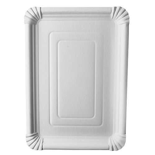 125 Teller, Pappe "pure" eckig 24 cm x 33 cm weiss