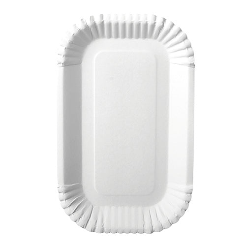 100 Schalen, Pappe "pure" eckig 15 cm x 23 cm x 2 cm weiss
