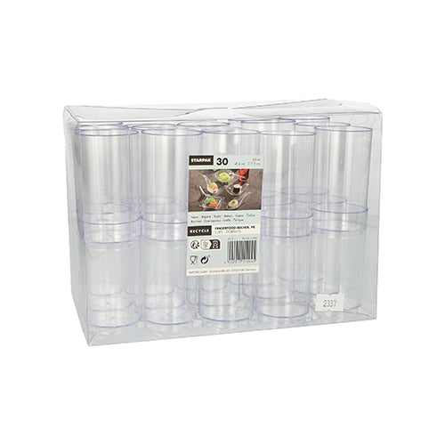 30 Fingerfood - Becher, PS 60 ml Ø 4 cm · 7,5 cm glasklar