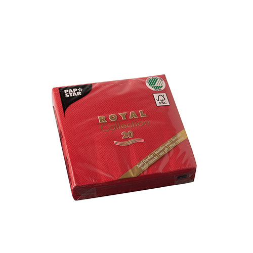 20 Servietten "ROYAL Collection" 1/4-Falz 25 cm x 25 cm rot