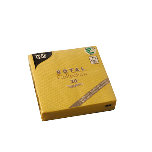 20 Servietten "ROYAL Collection" 1/4-Falz 25 cm x 25 cm gelb