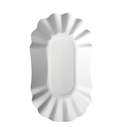 250 Schalen, Pappe "pure" oval 10,5 cm x 17,5 cm x 3 cm weiss