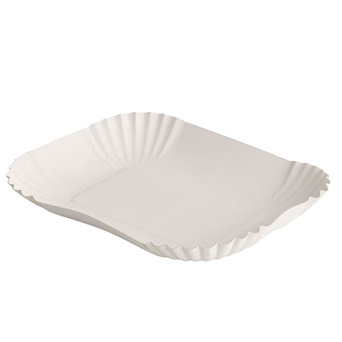 250 Schalen, Pappe "pure" eckig 13 cm x 17,5 cm x 3 cm weiss
