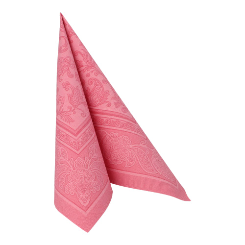 20 Servietten "ROYAL Collection" 1/4-Falz 40 cm x 40 cm rosa "Ornaments"