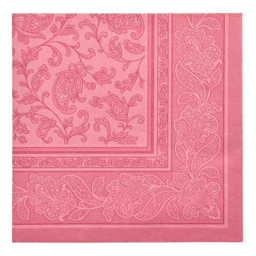 20 Servietten "ROYAL Collection" 1/4-Falz 40 cm x 40 cm rosa "Ornaments"