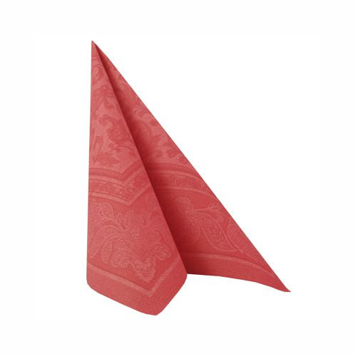 20 Servietten "ROYAL Collection" 1/4-Falz 40 cm x 40 cm rot "Ornaments"