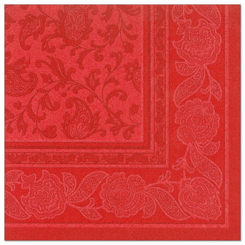 20 Servietten "ROYAL Collection" 1/4-Falz 40 cm x 40 cm rot "Ornaments"