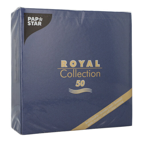 50 Servietten "ROYAL Collection" 1/4-Falz 40 cm x 40 cm dunkelblau
