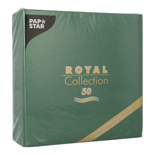 50 Servietten "ROYAL Collection" 1/4-Falz 40 cm x 40 cm dunkelgrün