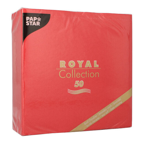 50 Servietten "ROYAL Collection" 1/4-Falz 40 cm x 40 cm rot