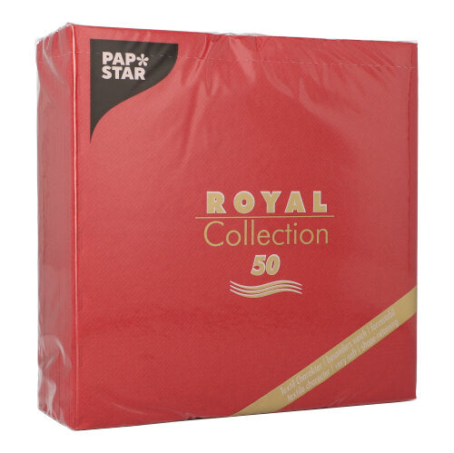 50 Servietten "ROYAL Collection" 1/4-Falz 40 cm x 40 cm bordeaux
