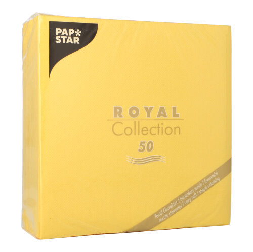 50 Servietten "ROYAL Collection" 1/4-Falz 40 cm x 40 cm gelb