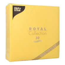 Lade das Bild in den Galerie-Viewer, 50 Servietten &quot;ROYAL Collection&quot; 1/4-Falz 40 cm x 40 cm gelb

