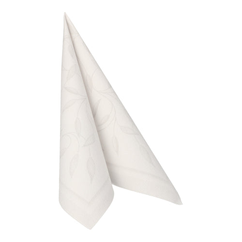 50 Servietten "ROYAL Collection" 1/4-Falz 40 cm x 40 cm weiss "New Mediterran"