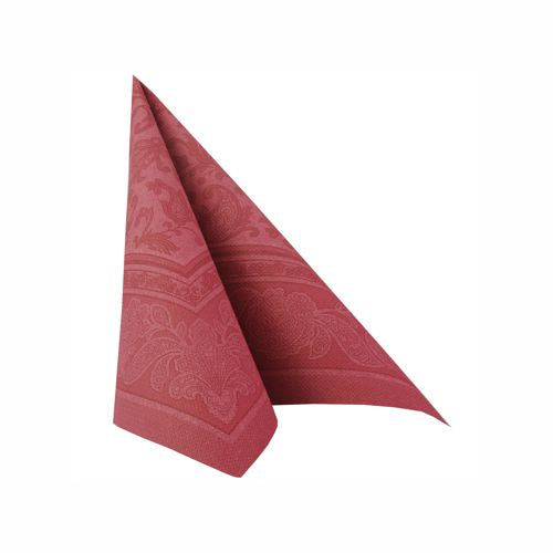 50 Servietten "ROYAL Collection" 1/4-Falz 40 cm x 40 cm bordeaux "Ornaments"