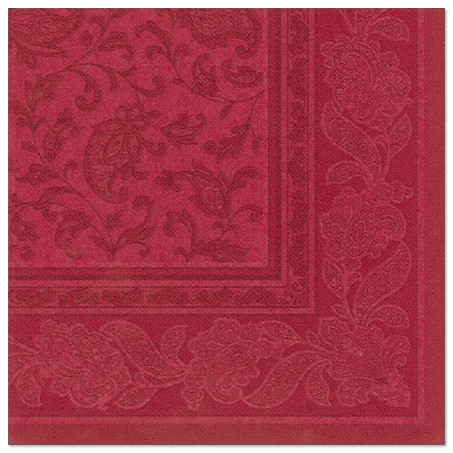 50 Servietten "ROYAL Collection" 1/4-Falz 40 cm x 40 cm bordeaux "Ornaments"