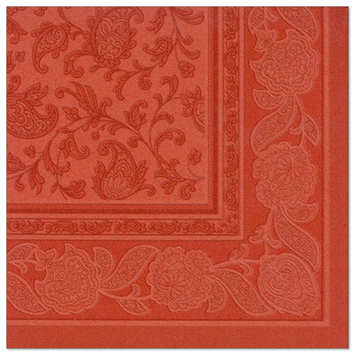 50 Servietten "ROYAL Collection" 1/4-Falz 40 cm x 40 cm terracotta "Ornaments"