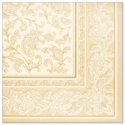 50 Servietten "ROYAL Collection" 1/4-Falz 40 cm x 40 cm champagner "Ornaments"