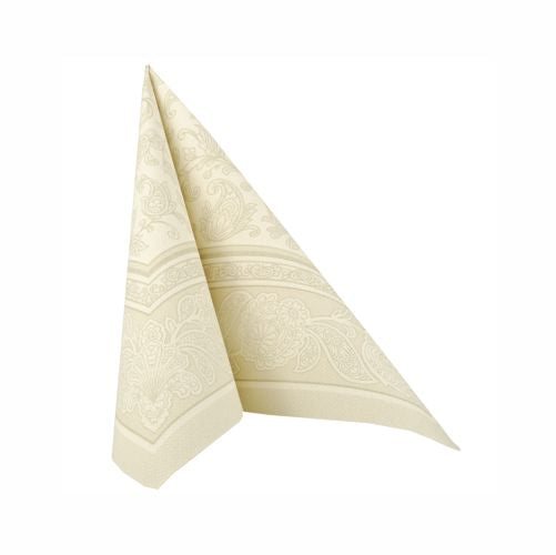 50 Servietten "ROYAL Collection" 1/4-Falz 40 cm x 40 cm champagner "Ornaments"