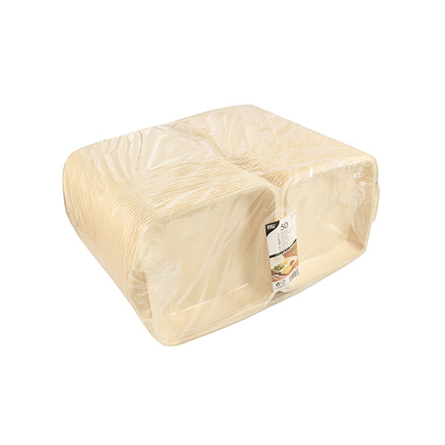 50 Menüboxen mit Klappdeckel, XPS ungeteilt 7,5 cm x 22,5 cm x 22 cm beige laminiert