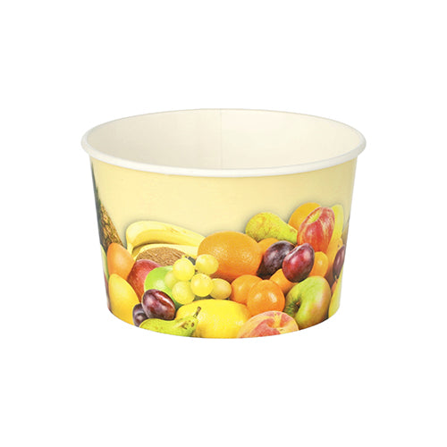 200 Eisbecher, Pappe rund 250 ml Ø 10 cm · 6 cm "Früchte"
