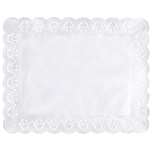 100 Spitzenpapiere eckig 46 cm x 36 cm weiss