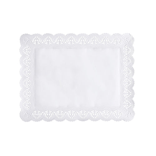 100 Spitzenpapiere eckig 34 cm x 26 cm weiss