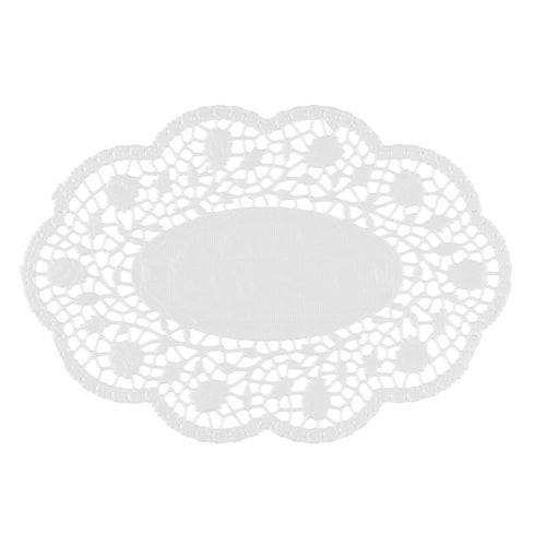 500 Mokkadeckchen oval 24 cm x 16,5 cm weiss