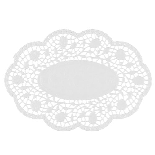 500 Mokkadeckchen oval 22 cm x 15 cm weiss
