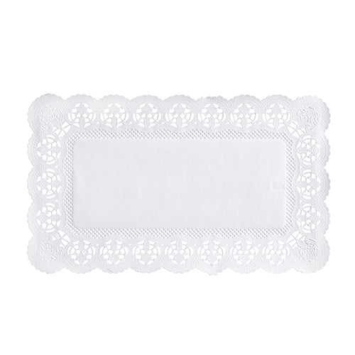 100 Spitzenpapiere eckig 30 cm x 18 cm weiss