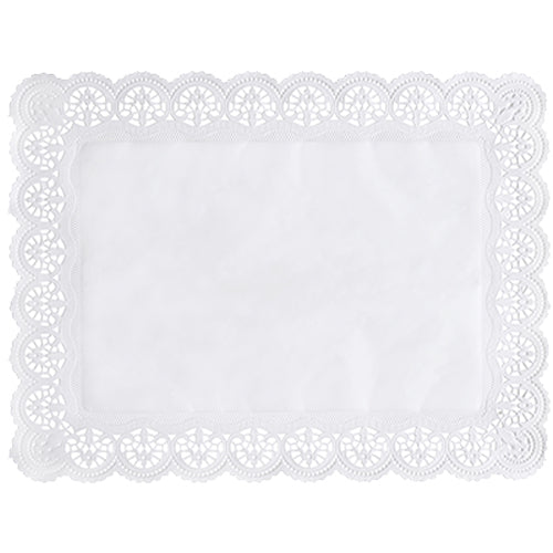 100 Spitzenpapiere eckig 40 cm x 30 cm weiss