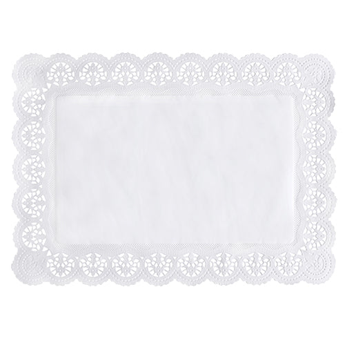 100 Spitzenpapiere eckig 45 cm x 32 cm weiss