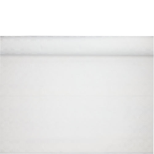 Papiertischtuch mit Damastprägung 25 m x 1 m weiss