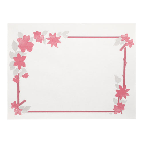250 Tischsets, Papier 30 cm x 40 cm weiss "Blumenranke"