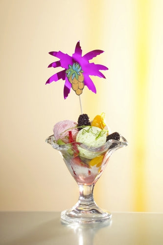 50 Deko-Picker 19,5 cm farbig sortiert "Palmblätter"