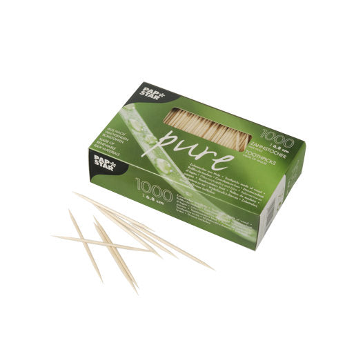 1000 Zahnstocher, Holz "pure" rund 6,8 cm