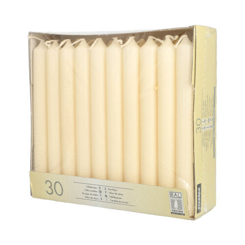30 Tafelkerzen Ø 2,1 cm · 19,6 cm creme
