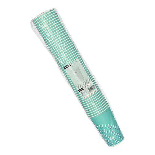 50 Trinkbecher für Kaltgetränke, Pappe 0,4 l Ø 8,97 cm · 13,5 cm türkis