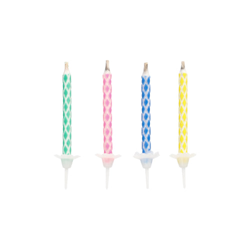 10 Magic-Kerzen mit Halter 6 cm farbig sortiert