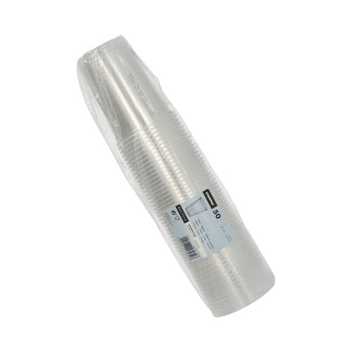 50 Trinkbecher, PP 0,4 l Ø 9,5 cm · 12,2 cm transparent mit Schaumrand